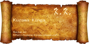 Kuzsma Kinga névjegykártya